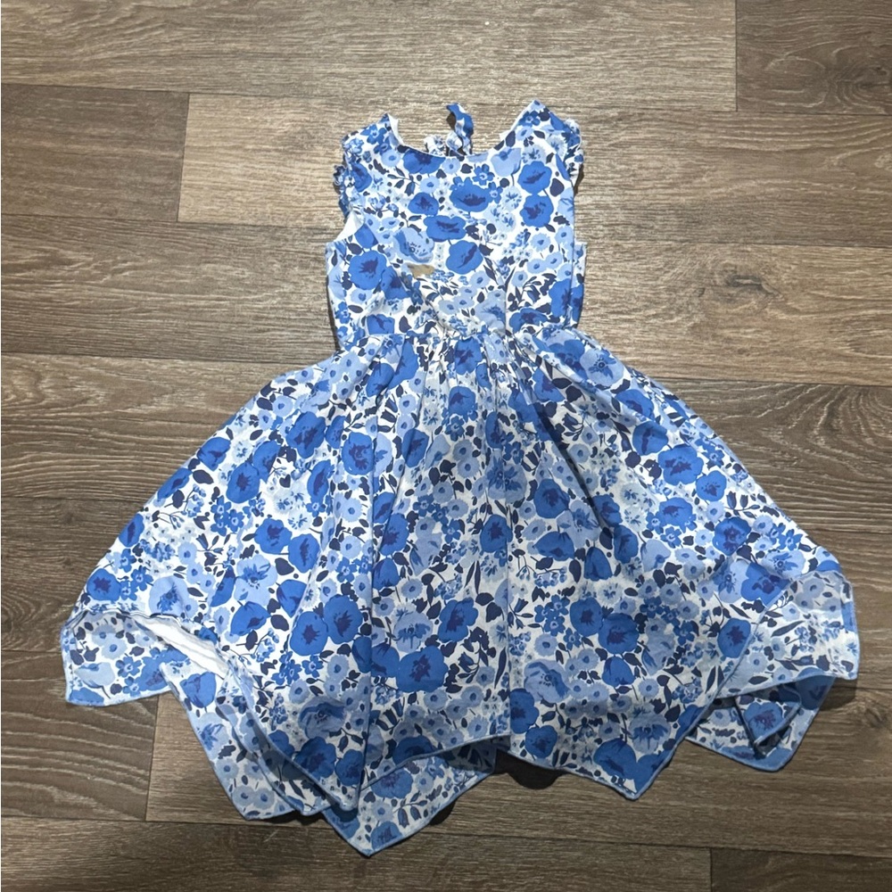 Tahari Blue and White Floral Dress 4T